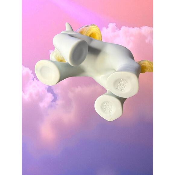 1984 My Little Pony G1 Magic Message Cuddles Gray Yellow Hair Teddy Bear Symbol - Picture 5 of 5